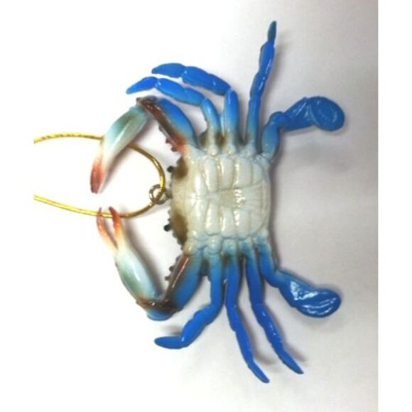 Coastal Maryland Blue Crab Christmas 4 Inch Ornament Set of 5 - Picture 3 of 6